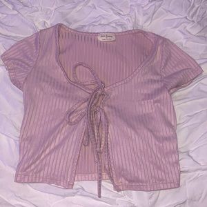 PINK TIE-IN THE FRONT SHIRT ,( size M)
